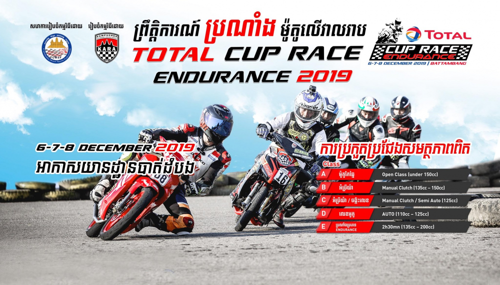 TOTAL CUP RACE ENDURANCE 2019 chinh thuc dien ra tai Cambodia tu ngay 712
