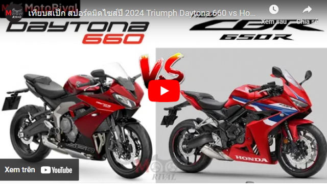 Triumph Daytona 660 VS Honda CBR650 tren ban can thong so